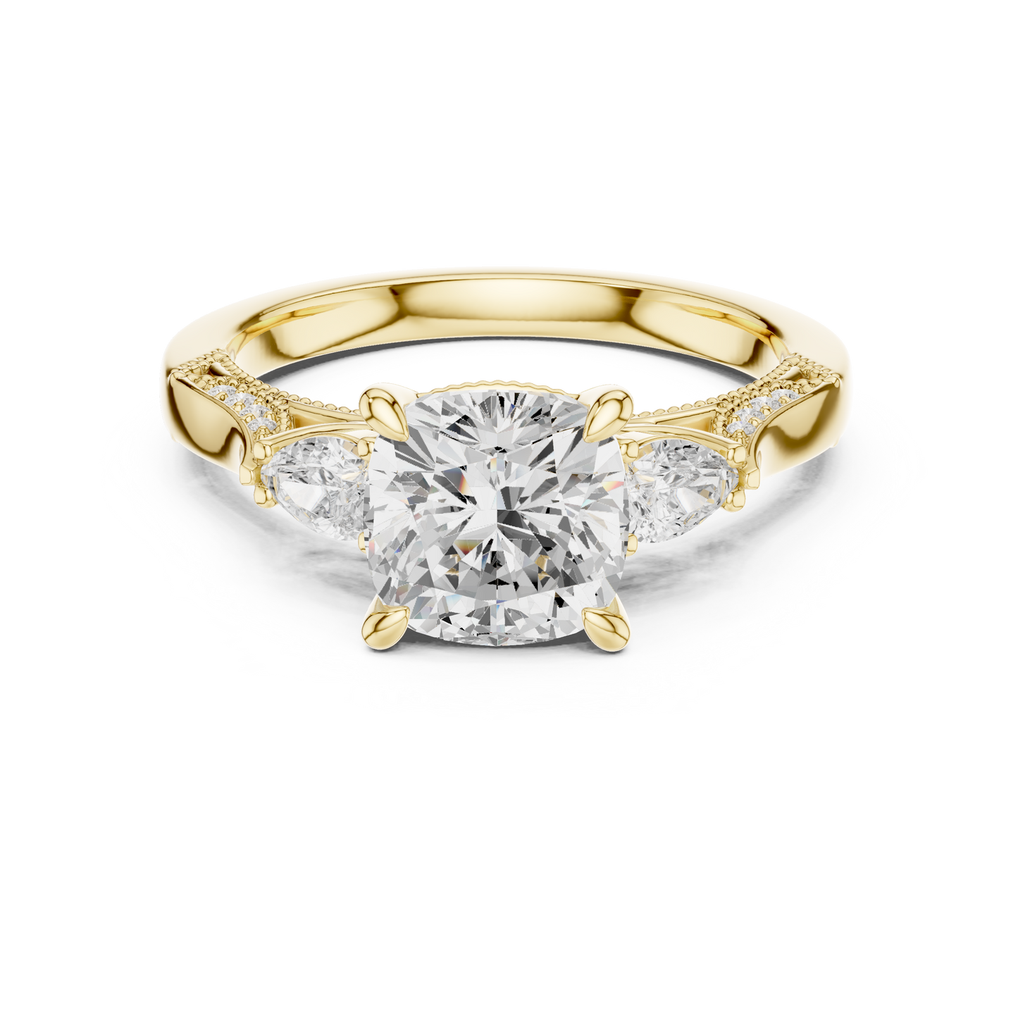 Mixed Shape Lab Grown Diamond Side Stone Ring