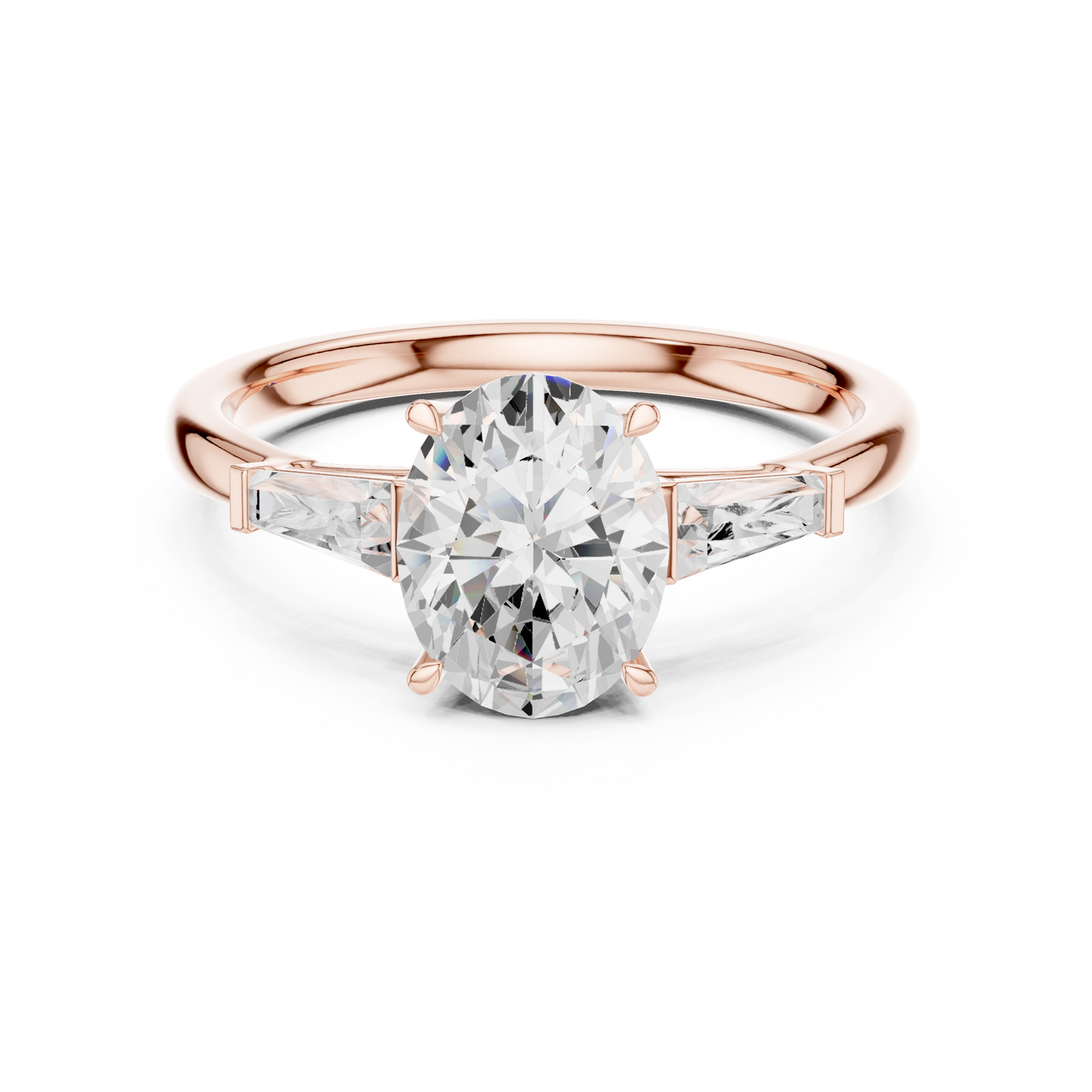 Mixed Shape Lab Grown Diamond Side Stone Ring