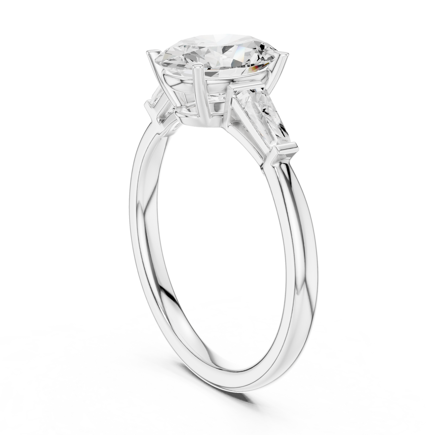 Mixed Shape Lab Grown Diamond Side Stone Ring