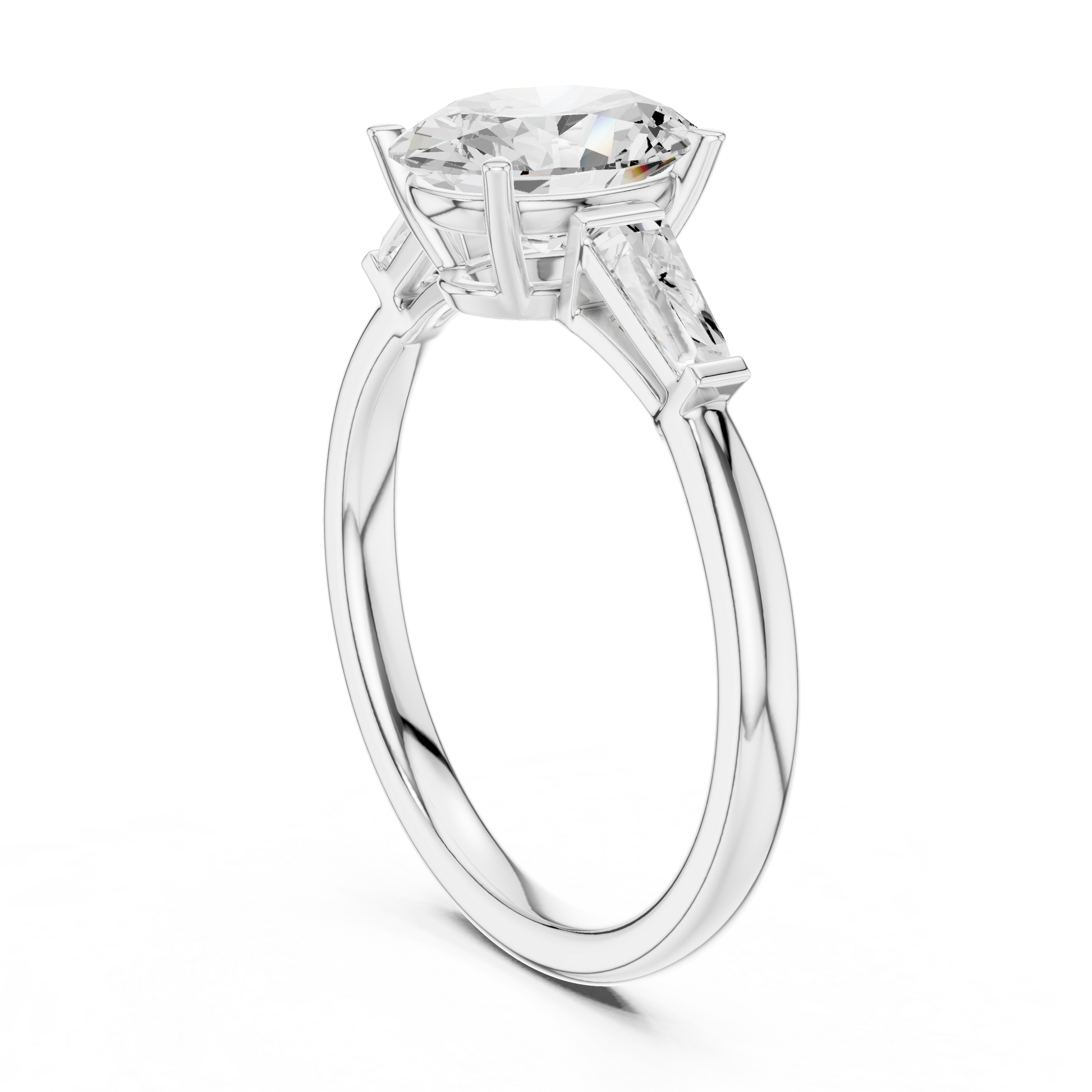Mixed Shape Lab Grown Diamond Side Stone Ring