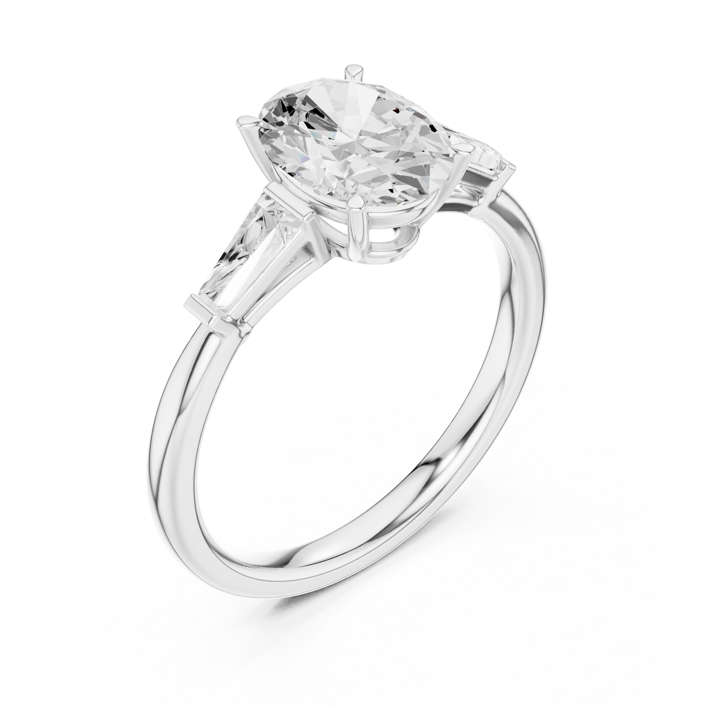 Mixed Shape Lab Grown Diamond Side Stone Ring