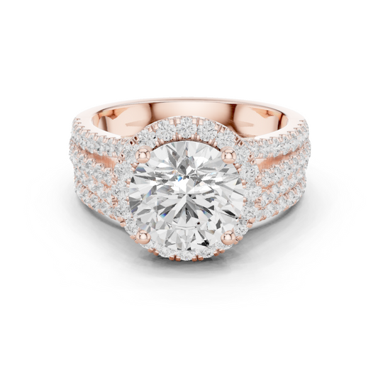 Round Halo Lab Grown Diamond Ring