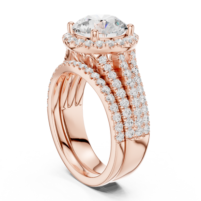 Round Halo Lab Grown Diamond Ring