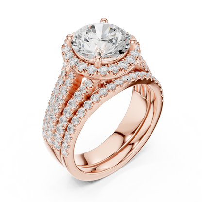 Round Halo Lab Grown Diamond Ring