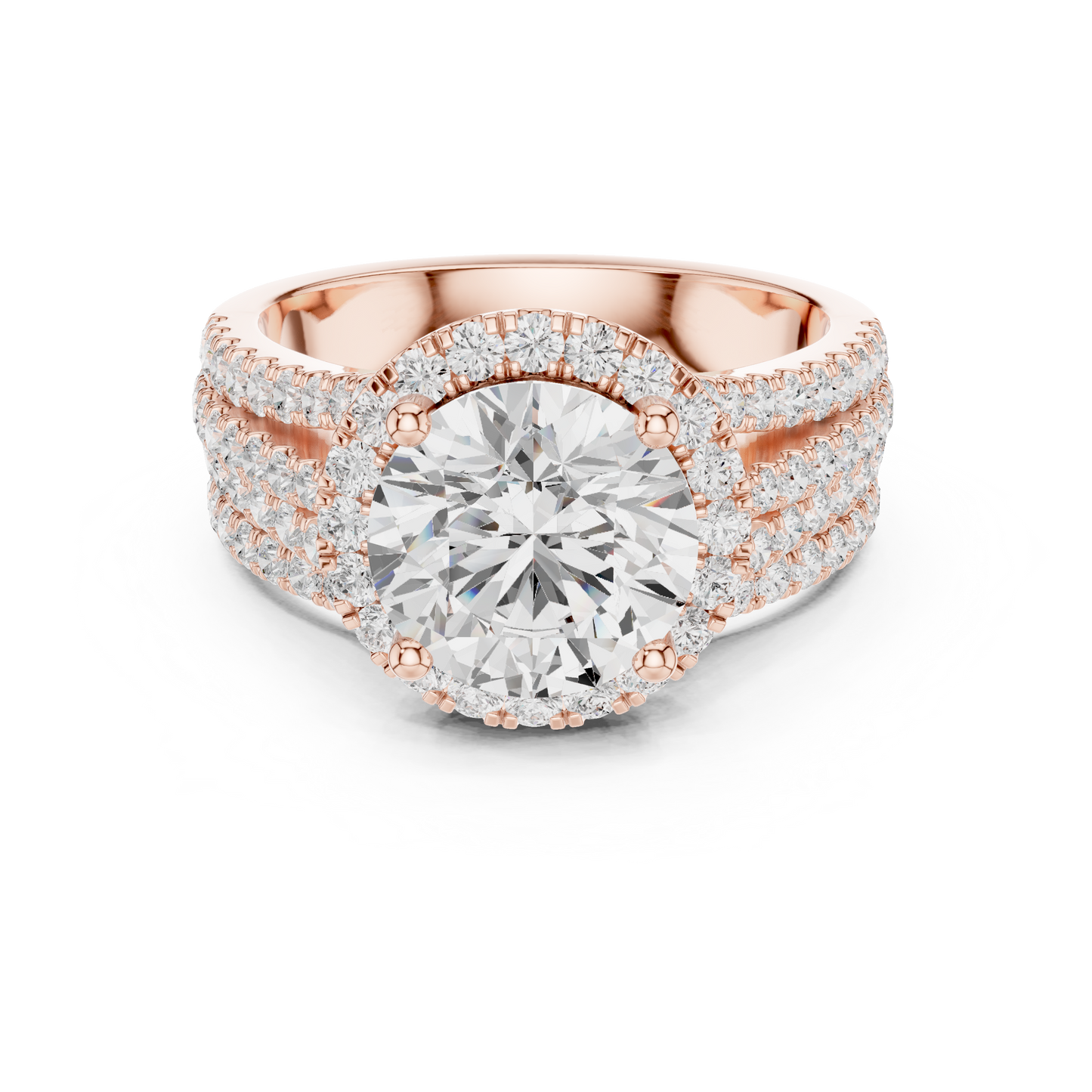 Round Halo Lab Grown Diamond Ring