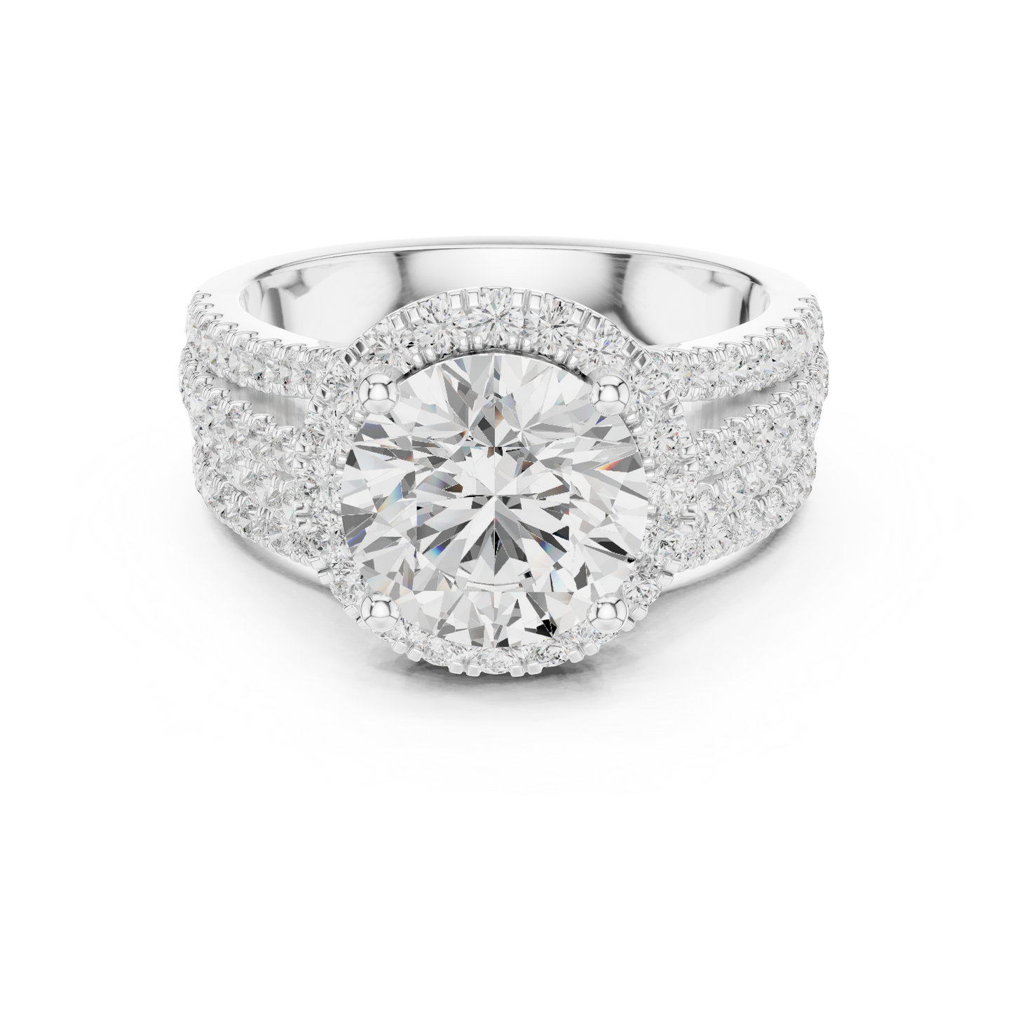 Round Halo Lab Grown Diamond Ring