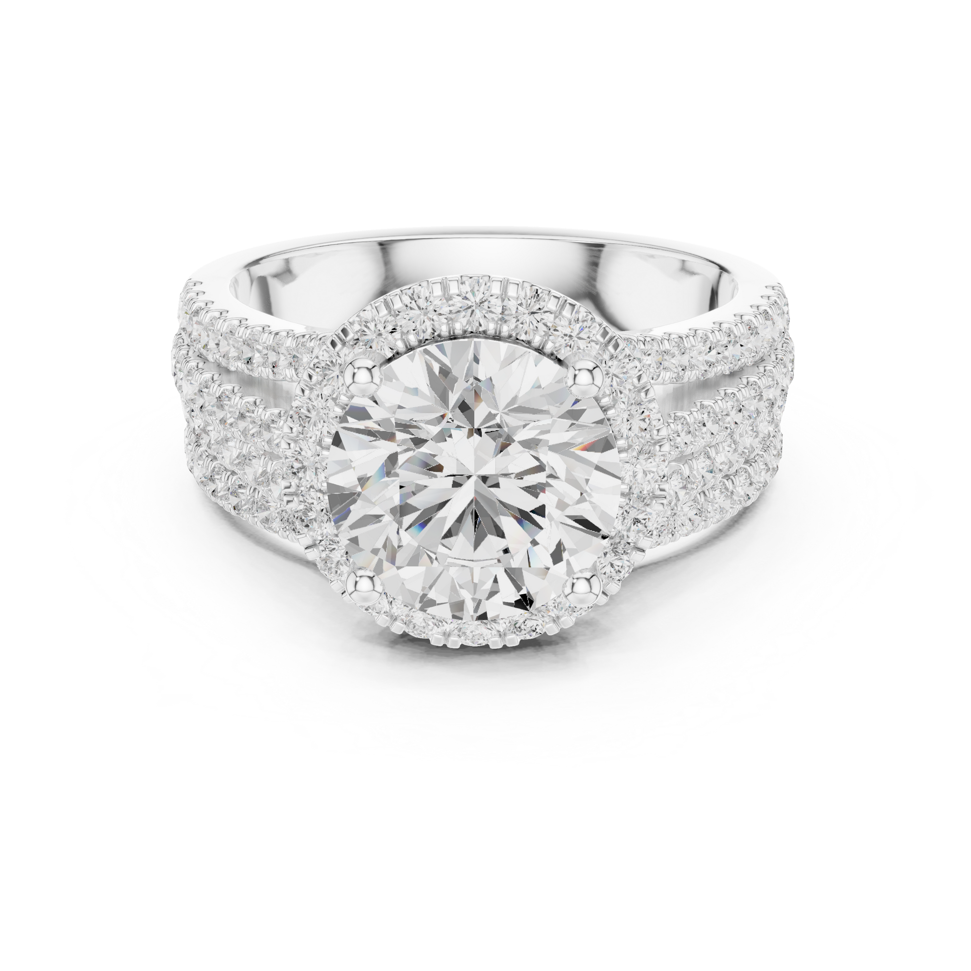 Round Halo Lab Grown Diamond Ring