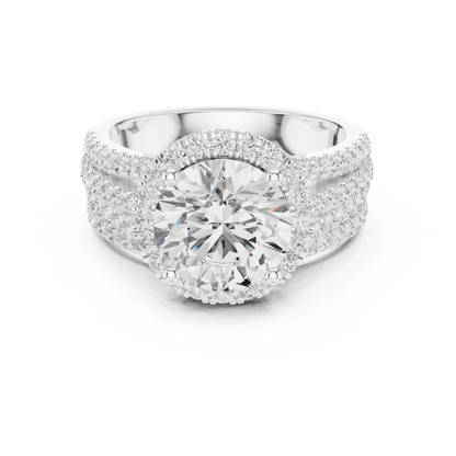 Round Halo Lab Grown Diamond Ring