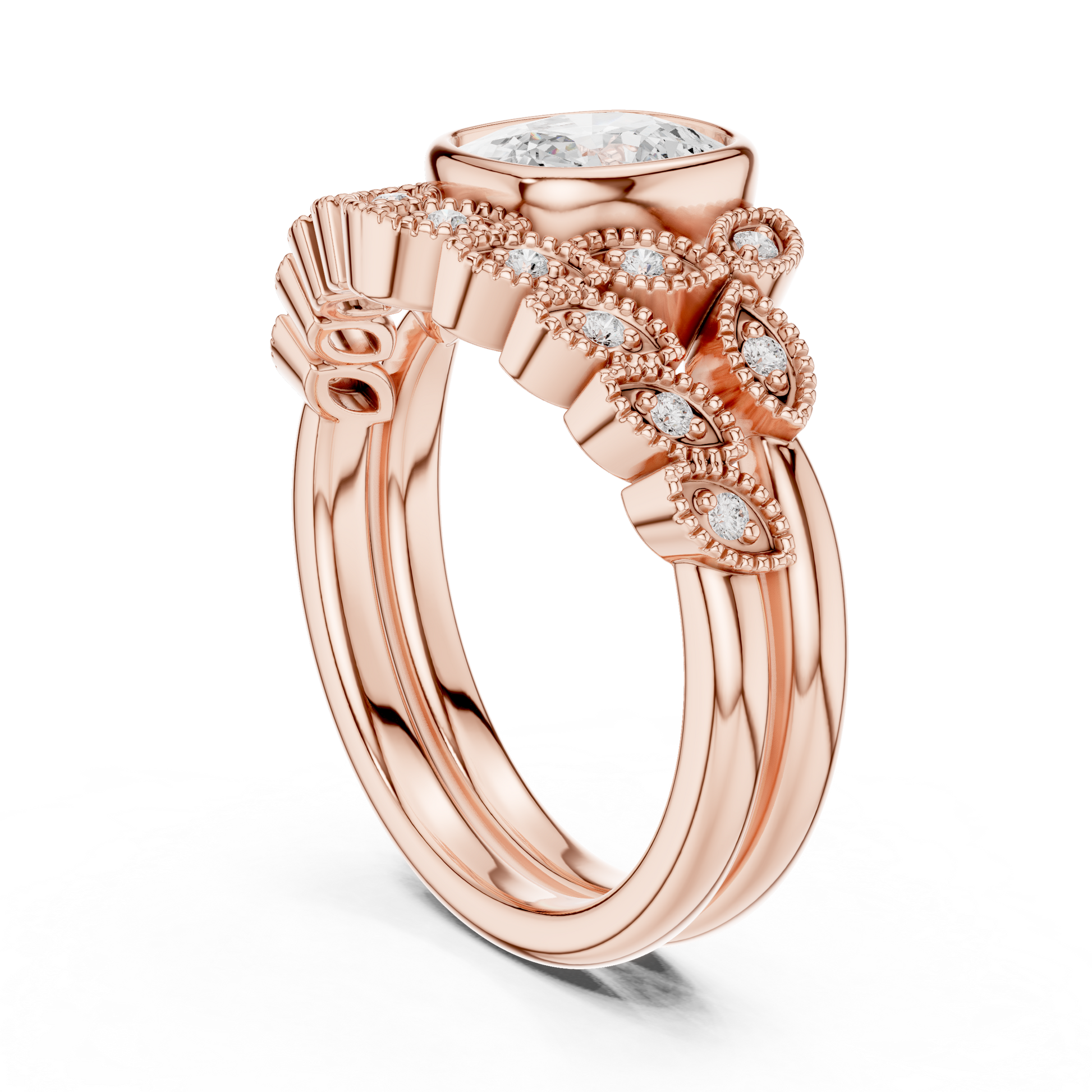 Mixed Shape Lab Grown Diamond Halo Ring