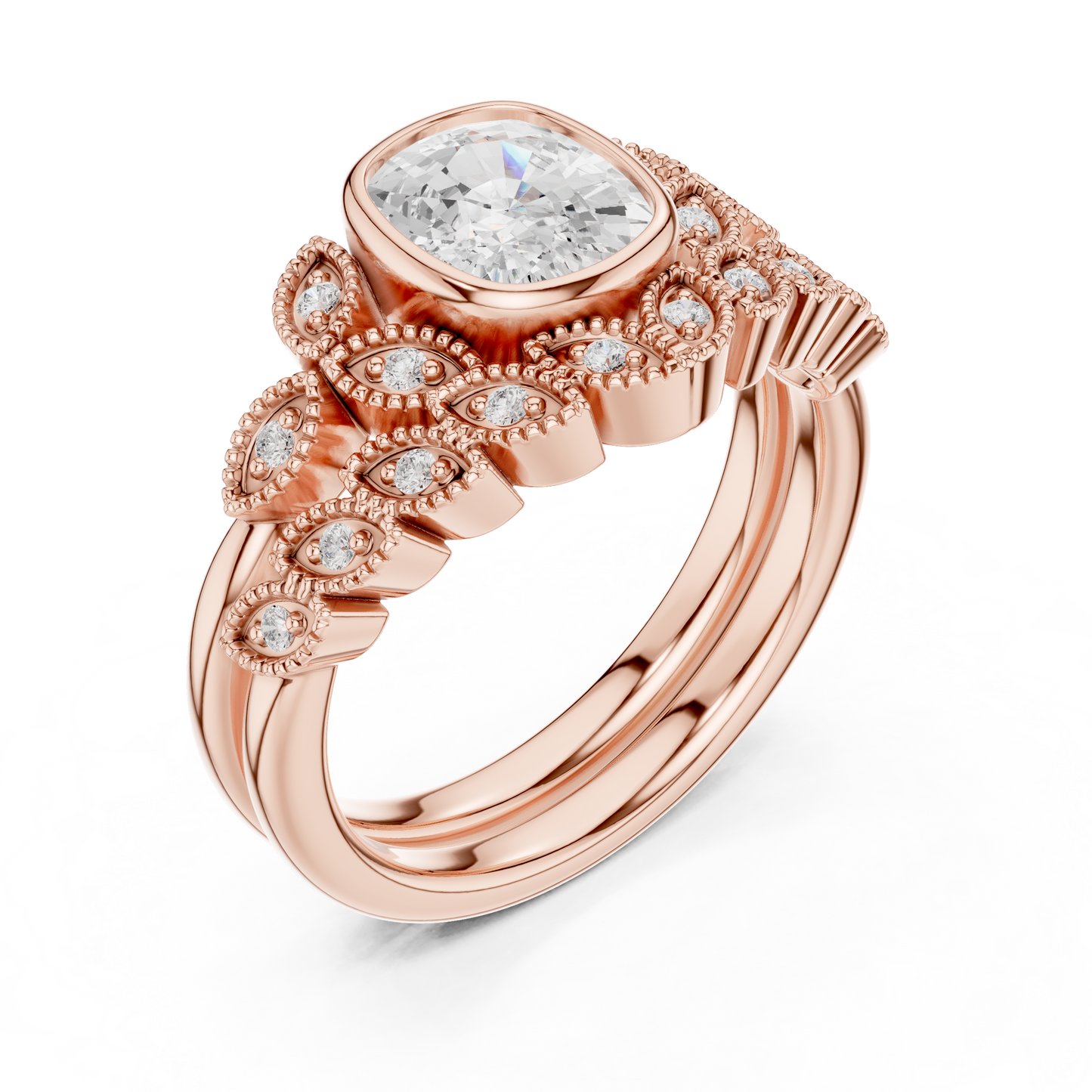 Mixed Shape Lab Grown Diamond Halo Ring