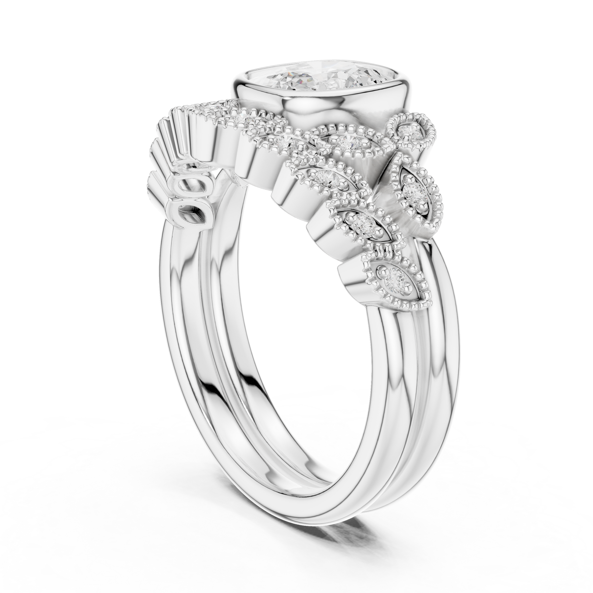 Mixed Shape Lab Grown Diamond Halo Ring