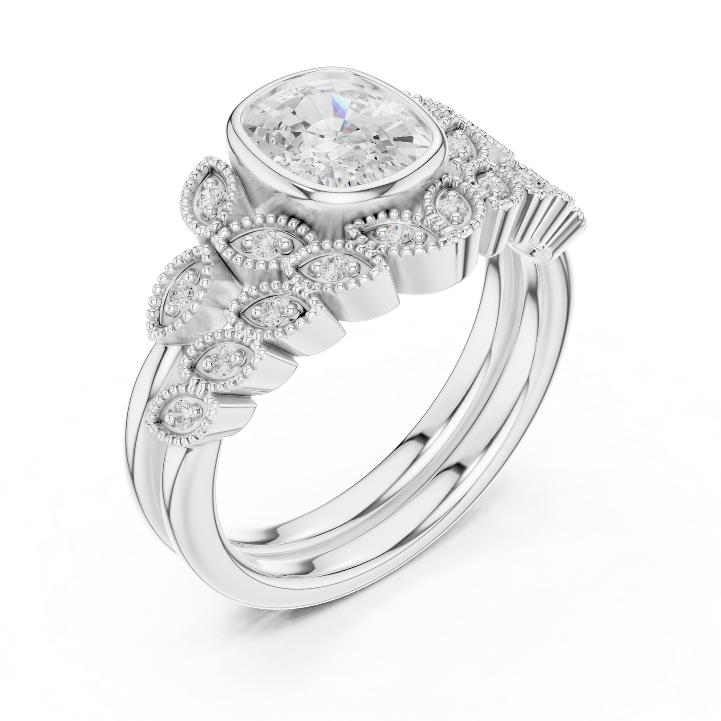 Mixed Shape Lab Grown Diamond Halo Ring