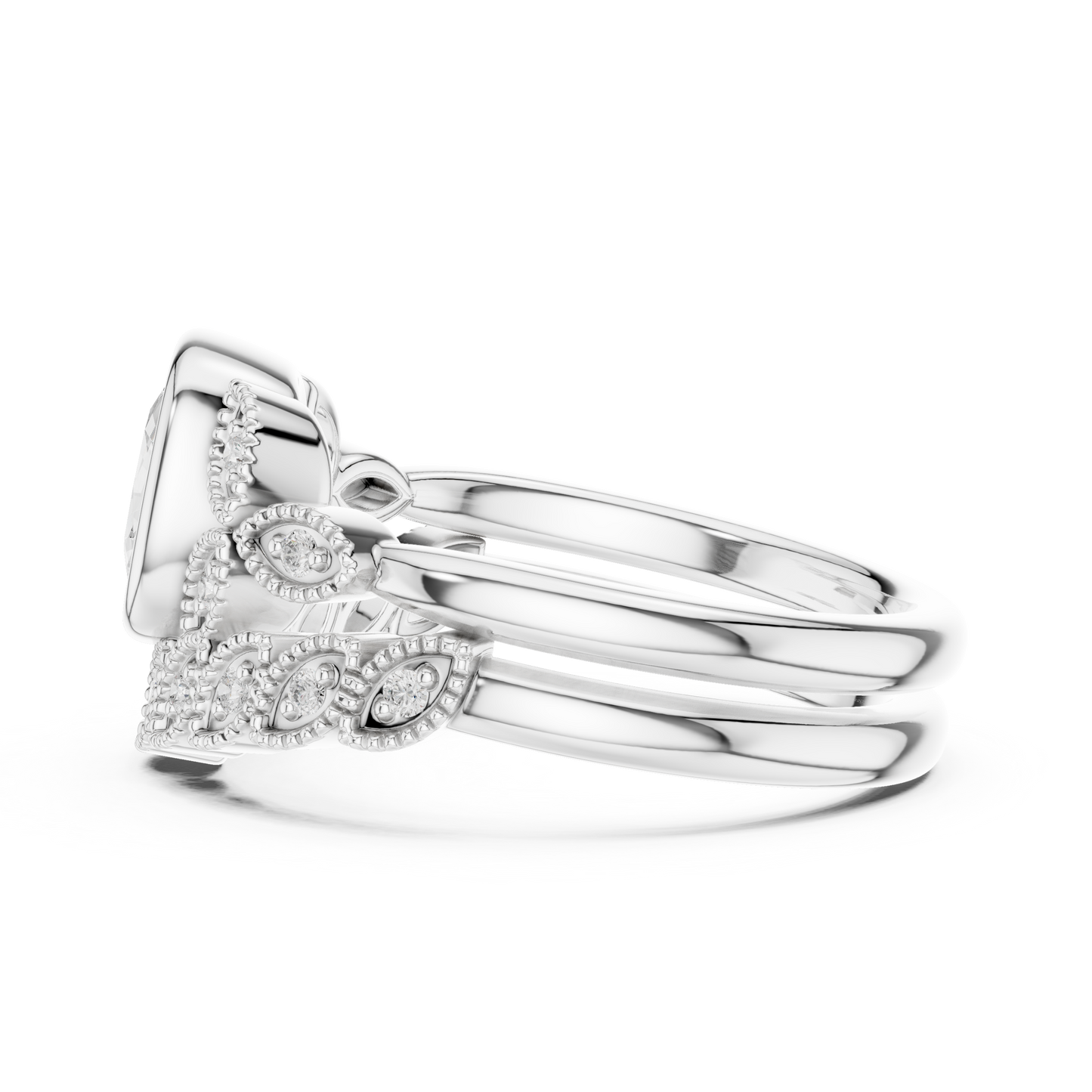 Mixed Shape Lab Grown Diamond Halo Ring