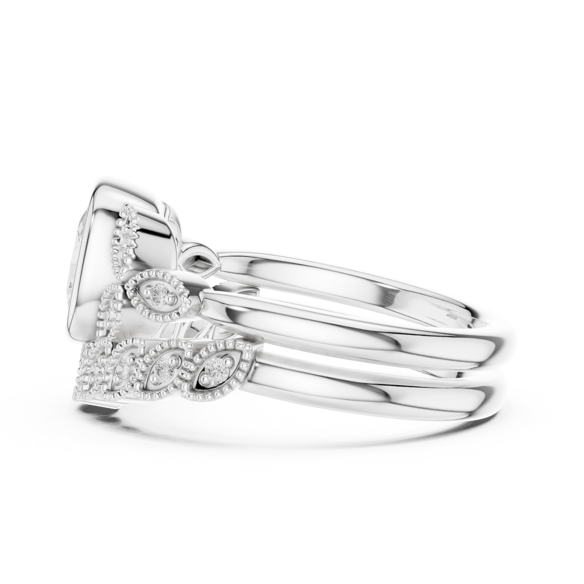 Mixed Shape Lab Grown Diamond Halo Ring