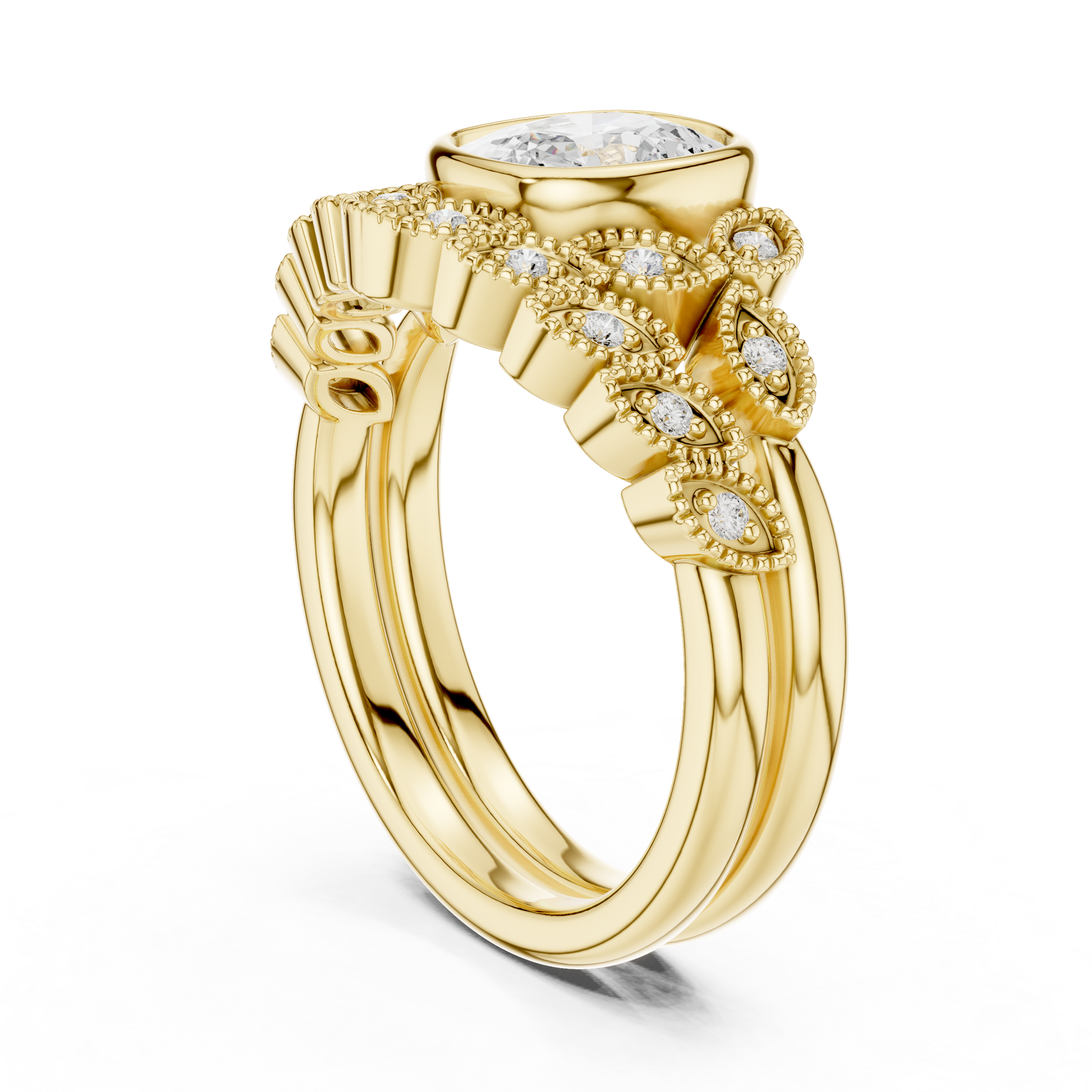 Mixed Shape Lab Grown Diamond Halo Ring