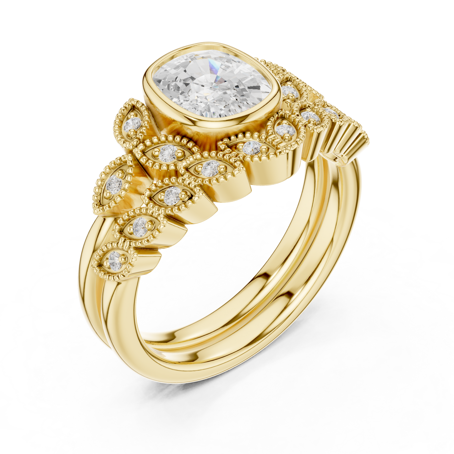 Mixed Shape Lab Grown Diamond Halo Ring