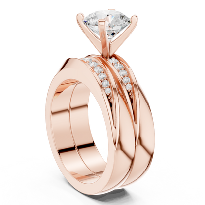 Round Side Stone Lab Grown Diamond Ring