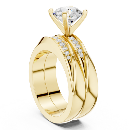 Round Side Stone Lab Grown Diamond Ring
