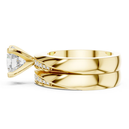 Round Side Stone Lab Grown Diamond Ring