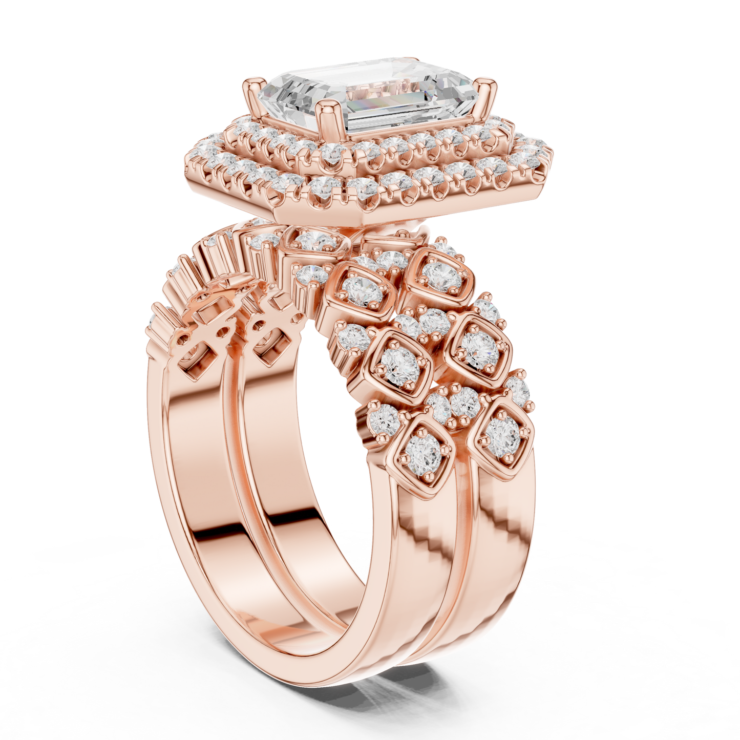 Mixed Shape Lab Grown Diamond Halo Ring