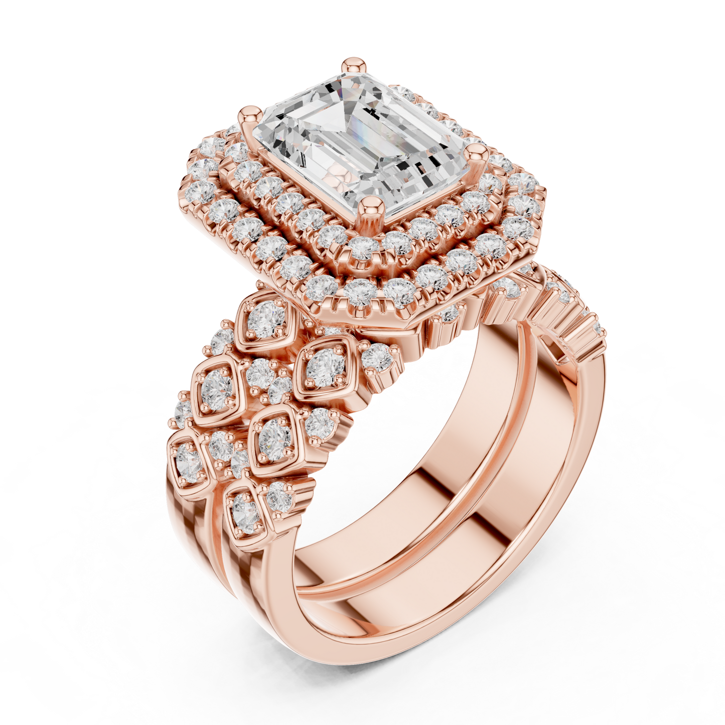 Mixed Shape Lab Grown Diamond Halo Ring
