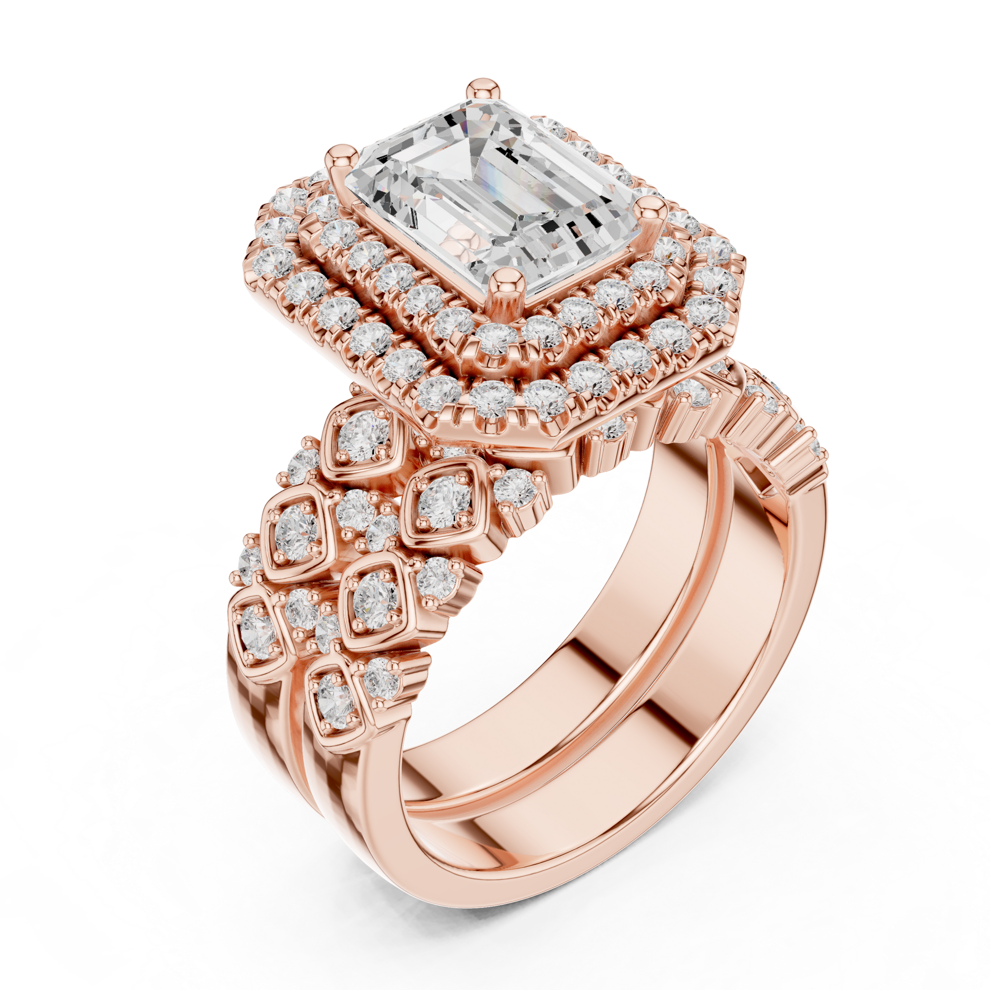 Mixed Shape Lab Grown Diamond Halo Ring