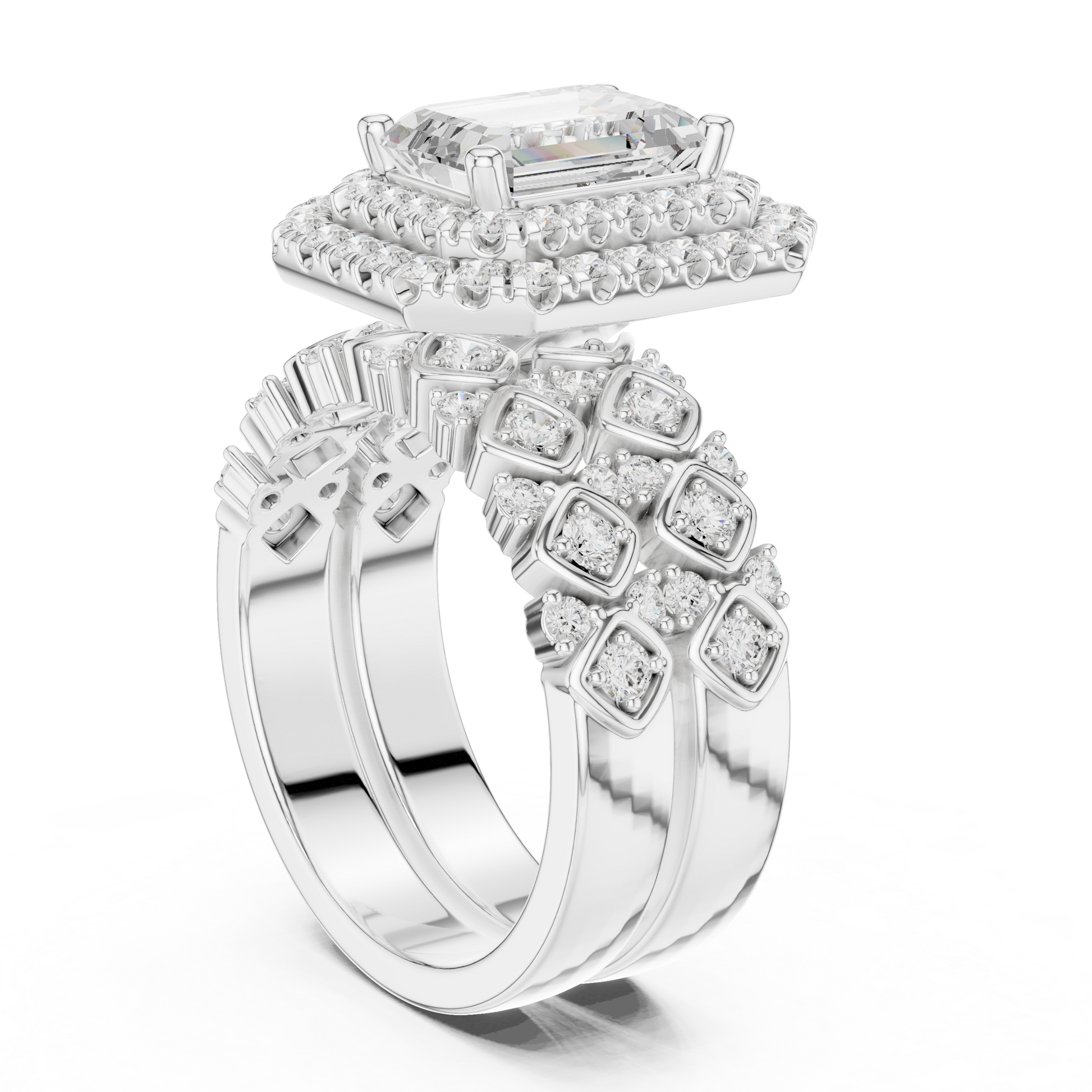 Mixed Shape Lab Grown Diamond Halo Ring