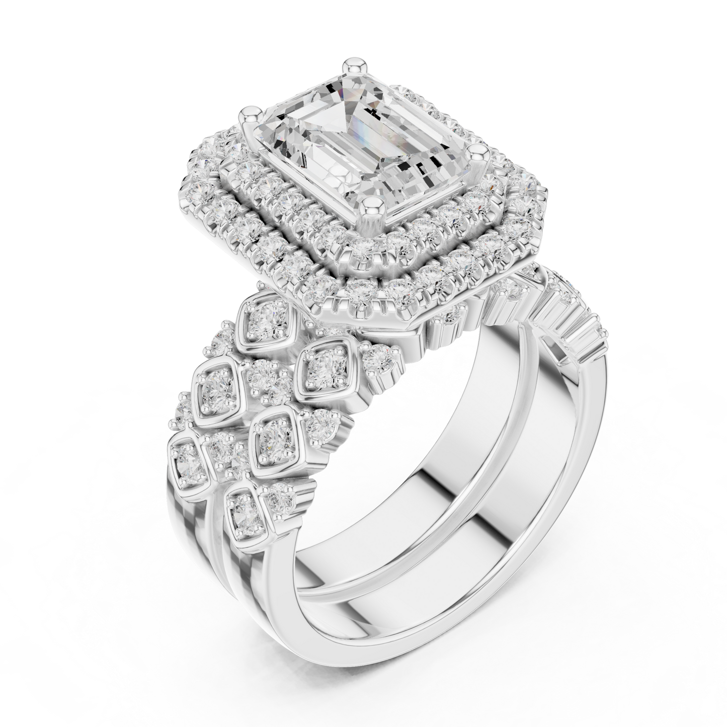 Mixed Shape Lab Grown Diamond Halo Ring