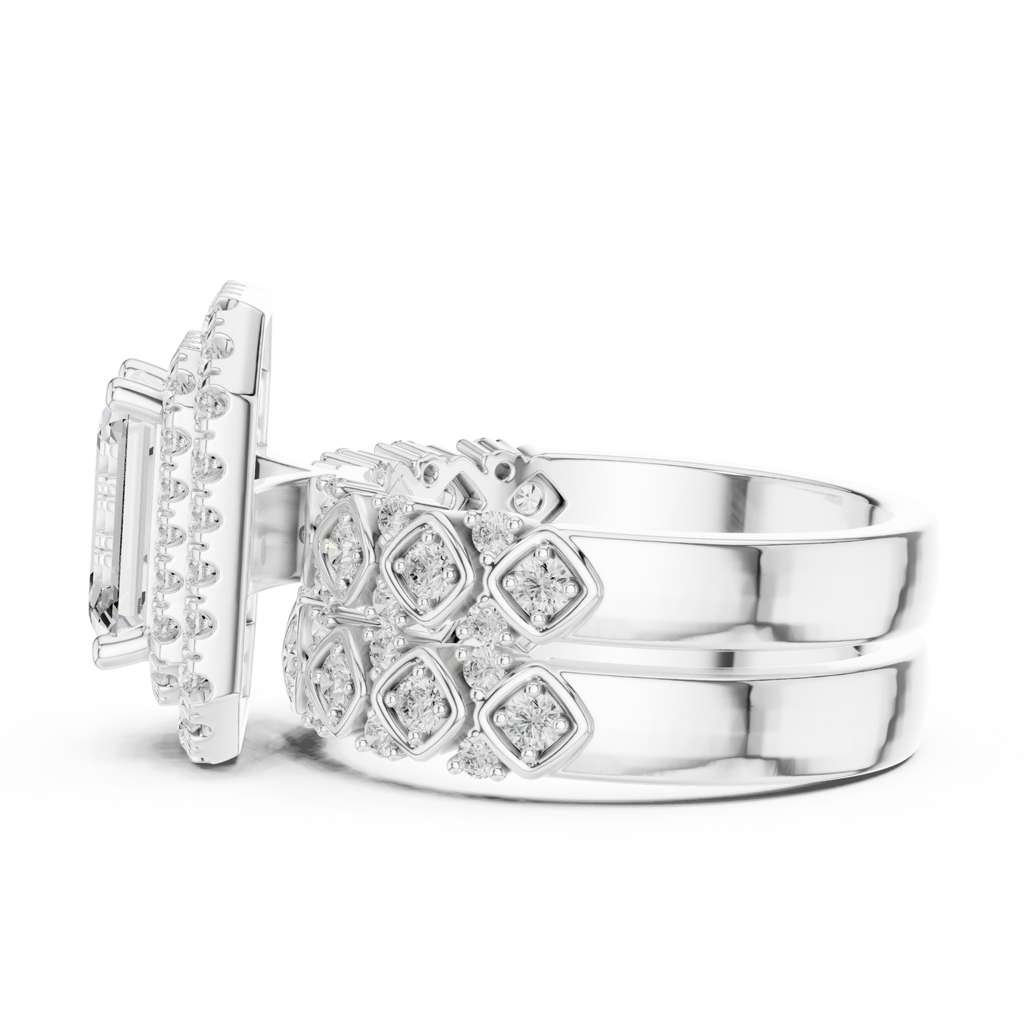 Mixed Shape Lab Grown Diamond Halo Ring