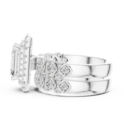 Mixed Shape Lab Grown Diamond Halo Ring