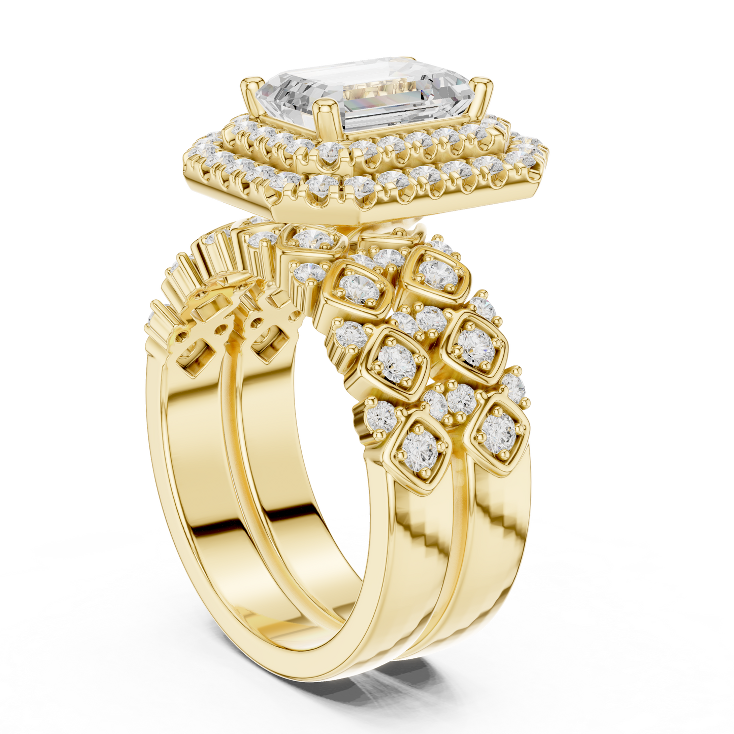 Mixed Shape Lab Grown Diamond Halo Ring