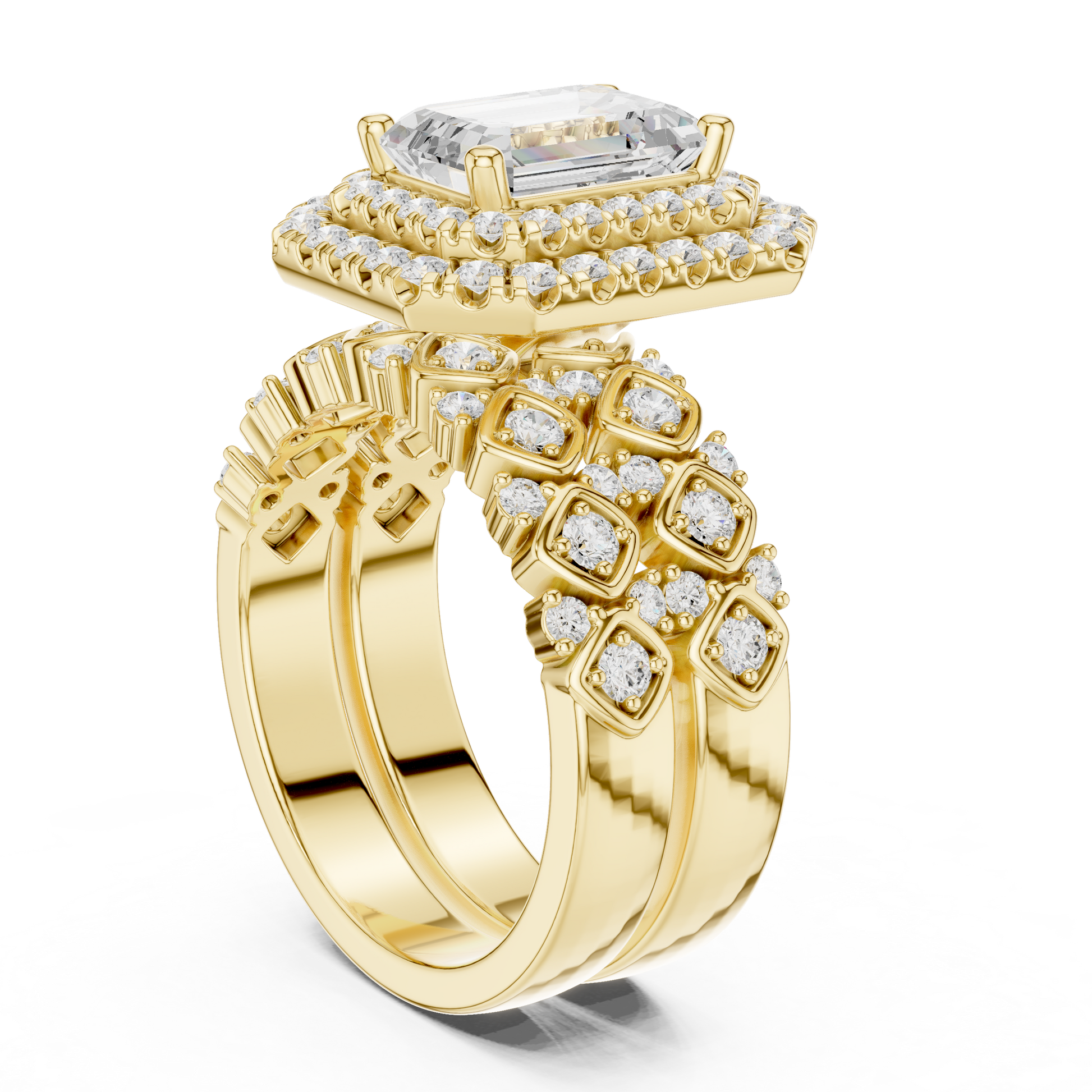 Mixed Shape Lab Grown Diamond Halo Ring