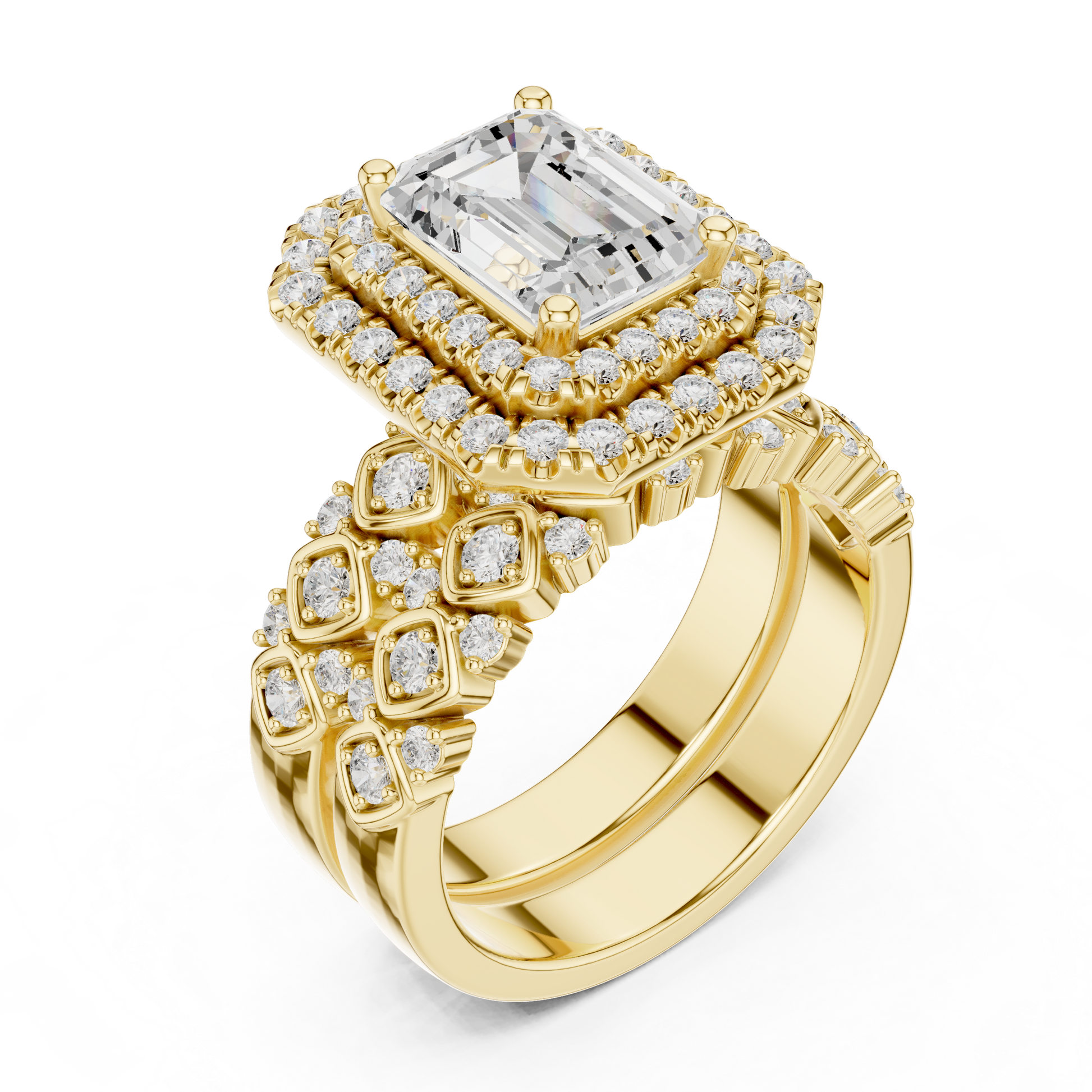 Mixed Shape Lab Grown Diamond Halo Ring