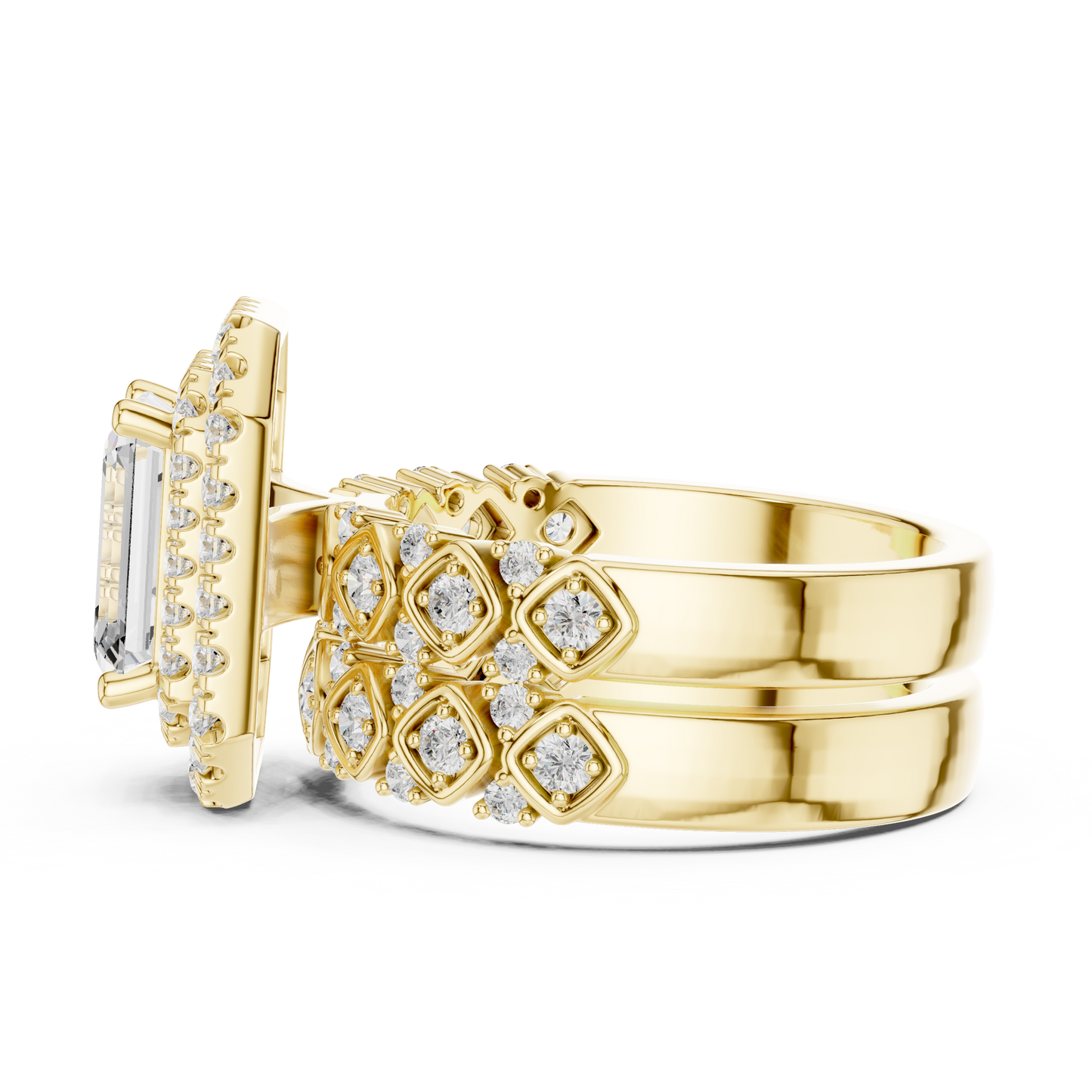 Mixed Shape Lab Grown Diamond Halo Ring