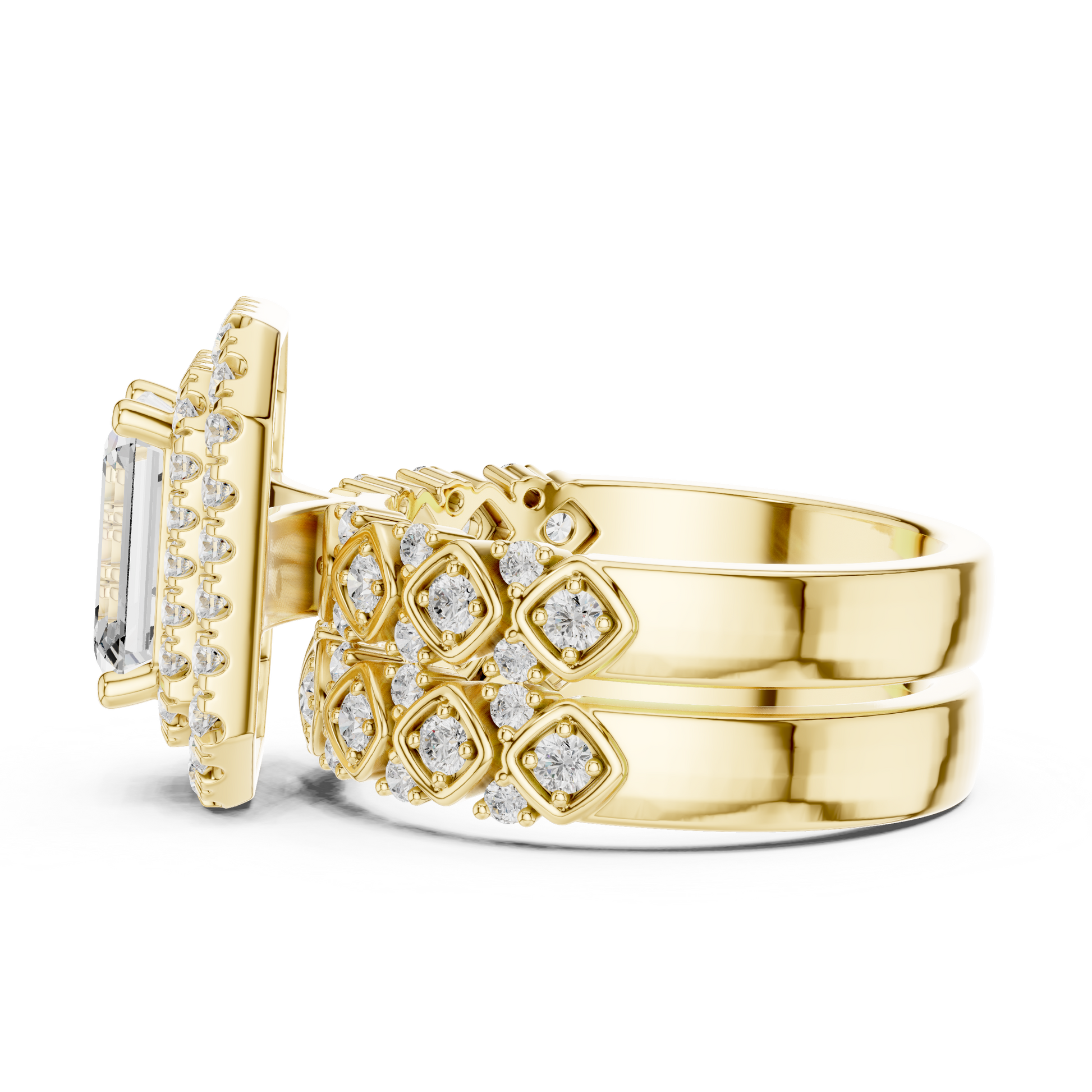 Mixed Shape Lab Grown Diamond Halo Ring