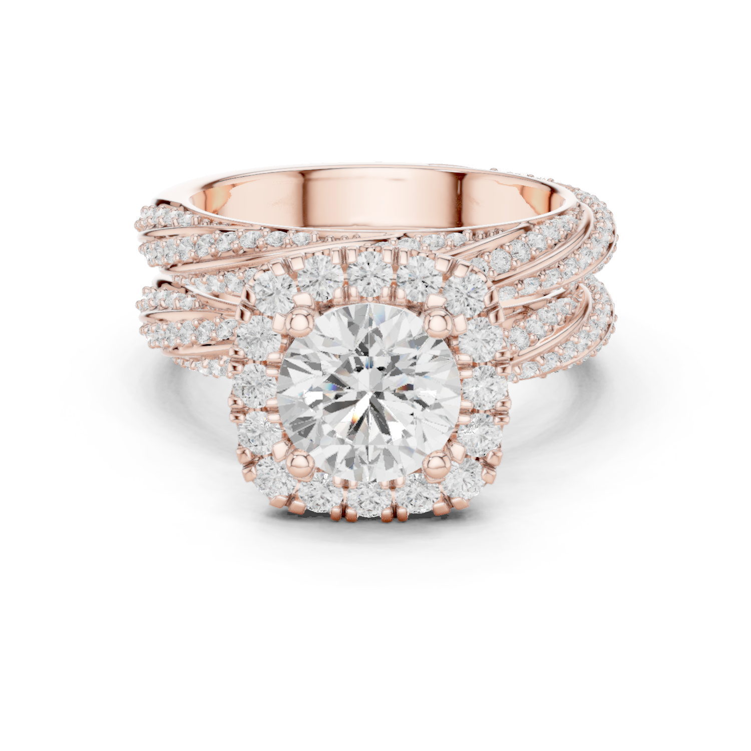 Round Halo Lab Grown Diamond Ring