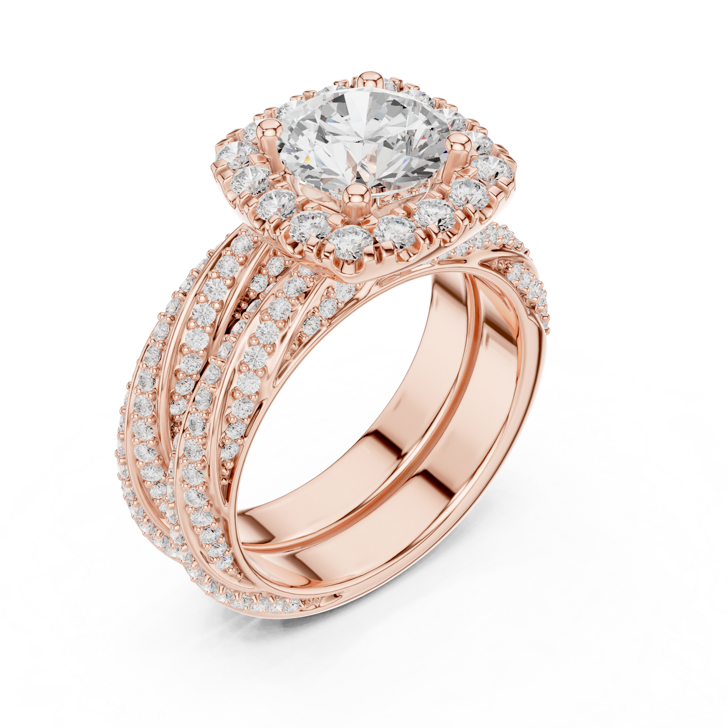 Round Halo Lab Grown Diamond Ring