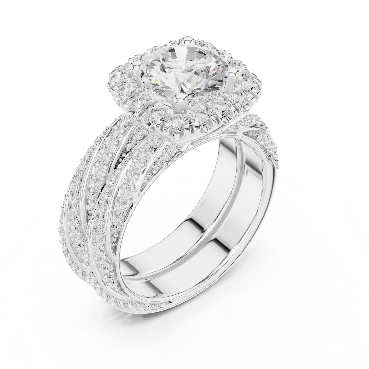 Round Halo Lab Grown Diamond Ring