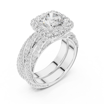 Round Halo Lab Grown Diamond Ring