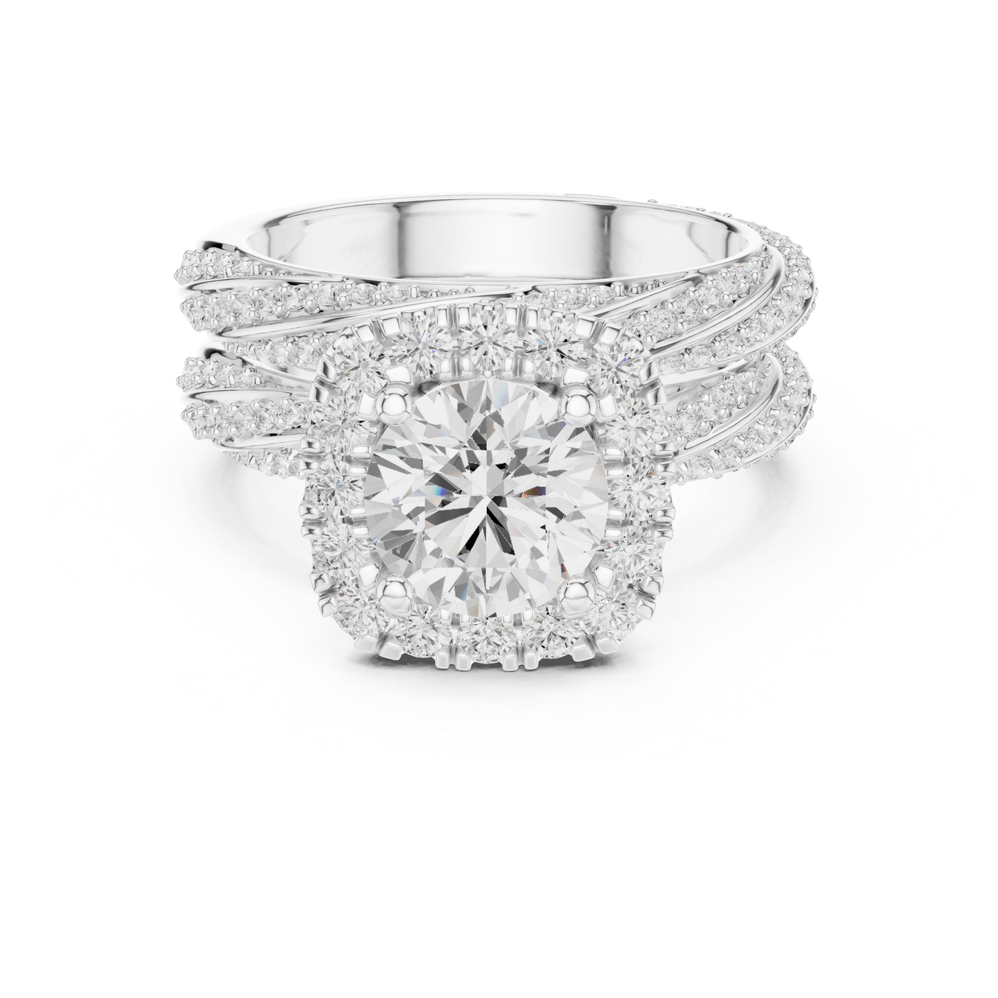 Round Halo Lab Grown Diamond Ring