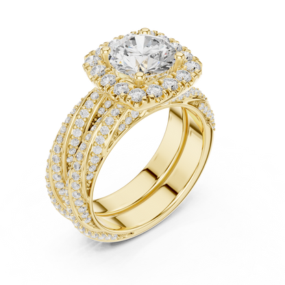 Round Halo Lab Grown Diamond Ring
