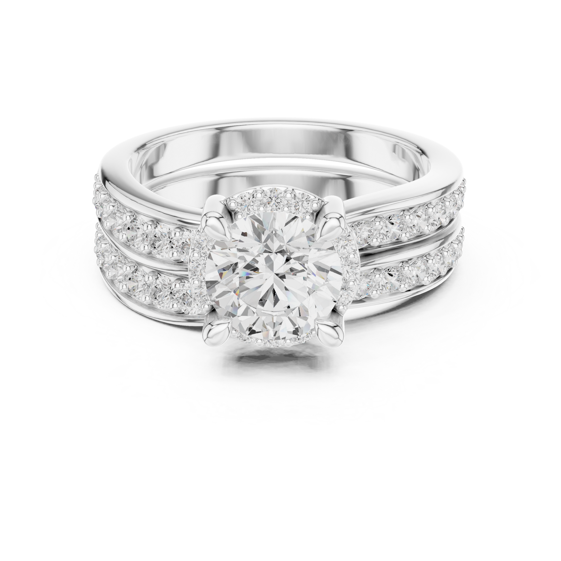 Round Halo Lab Grown Diamond Ring