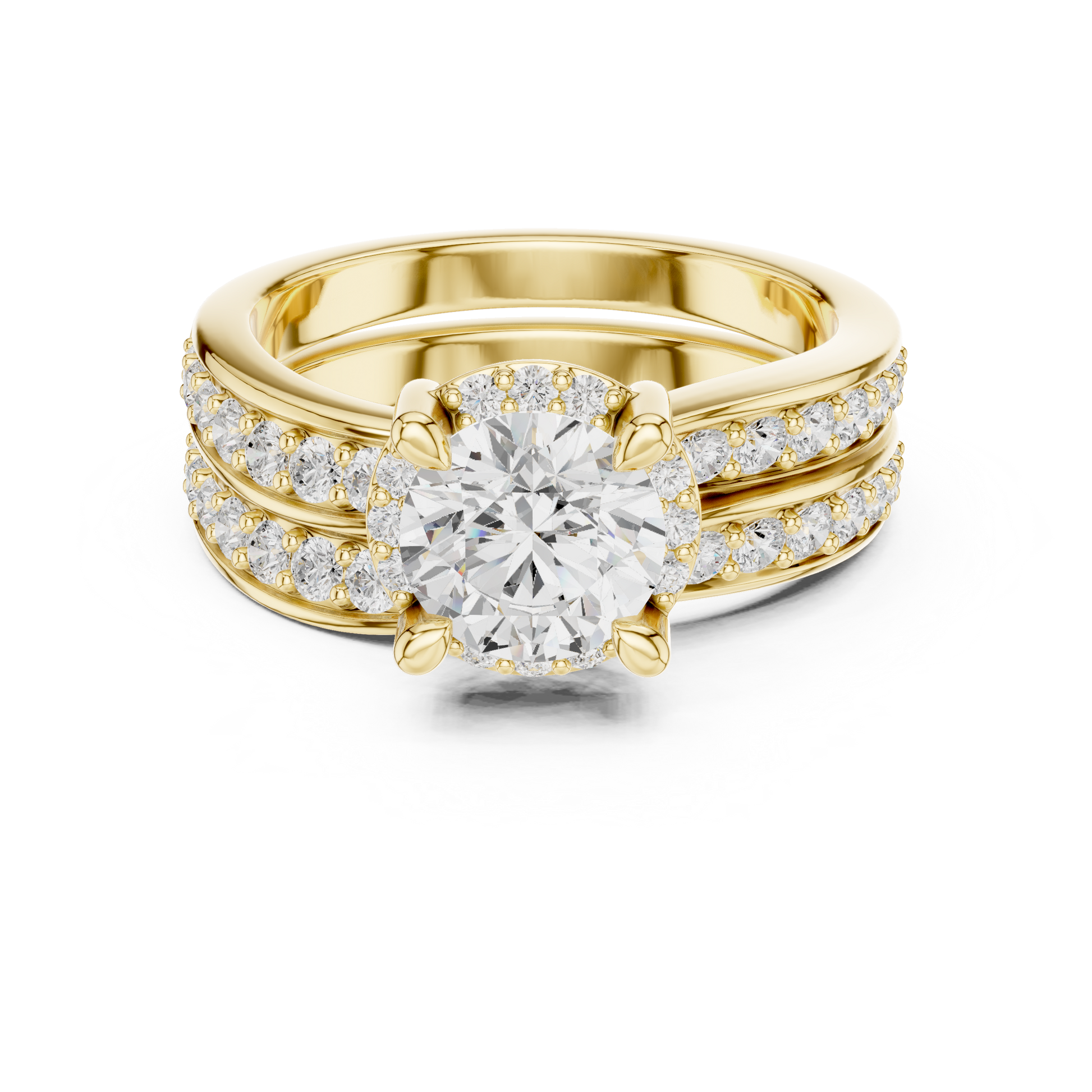 Round Halo Lab Grown Diamond Ring
