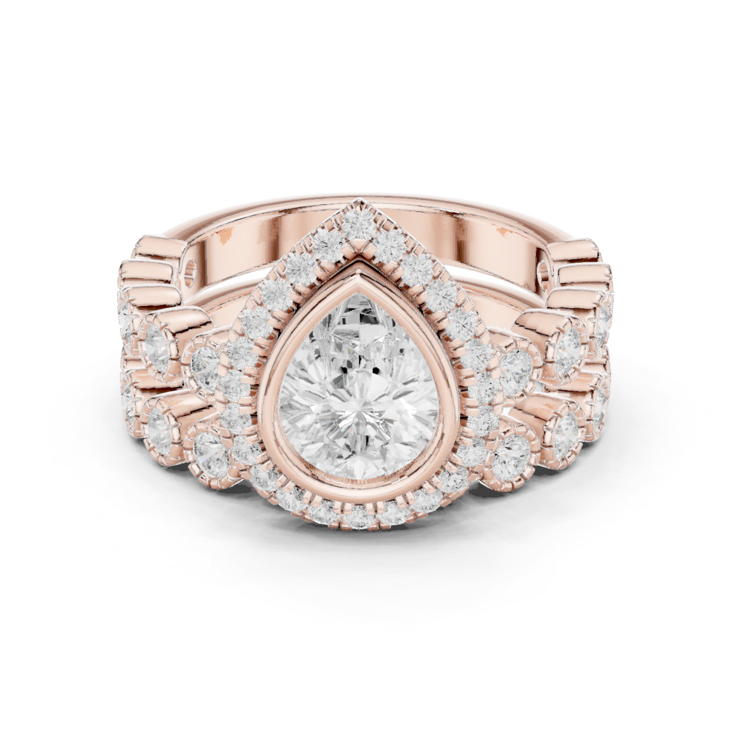 Mixed Shape Lab Grown Diamond Halo Ring