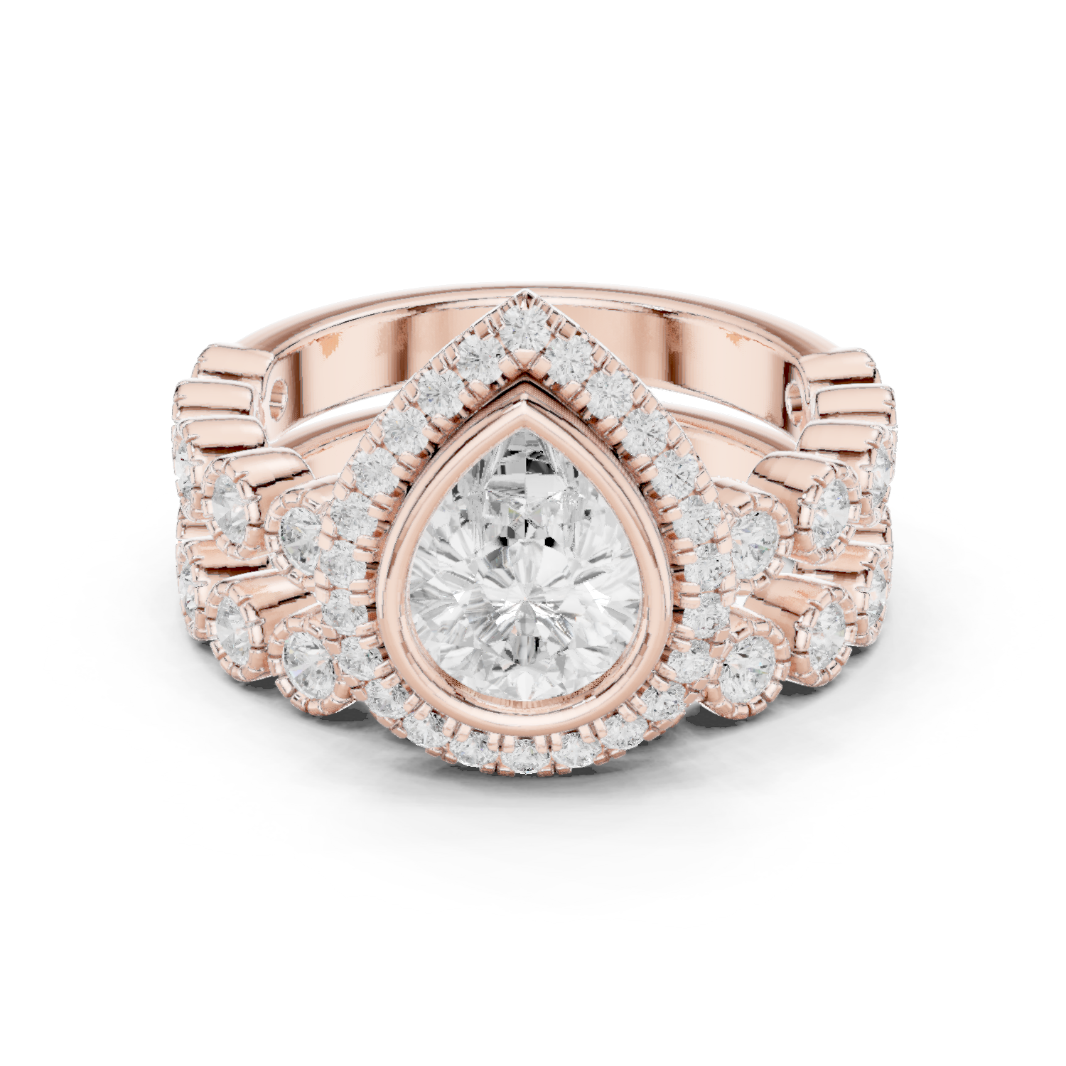 Mixed Shape Lab Grown Diamond Halo Ring