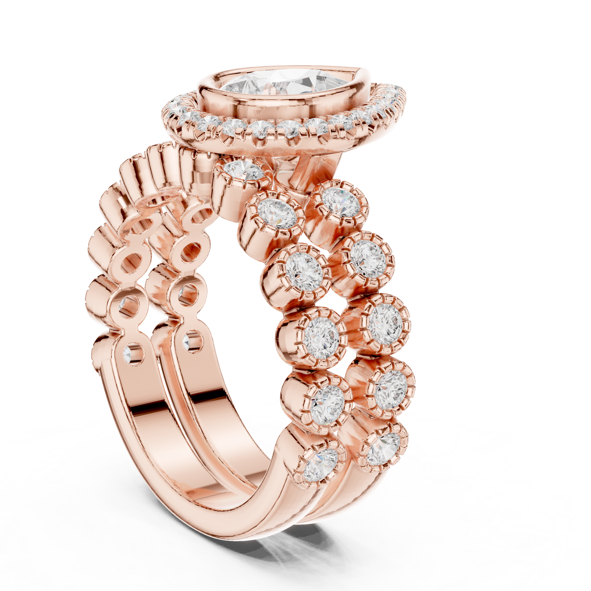Mixed Shape Lab Grown Diamond Halo Ring