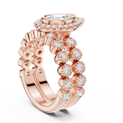 Mixed Shape Lab Grown Diamond Halo Ring