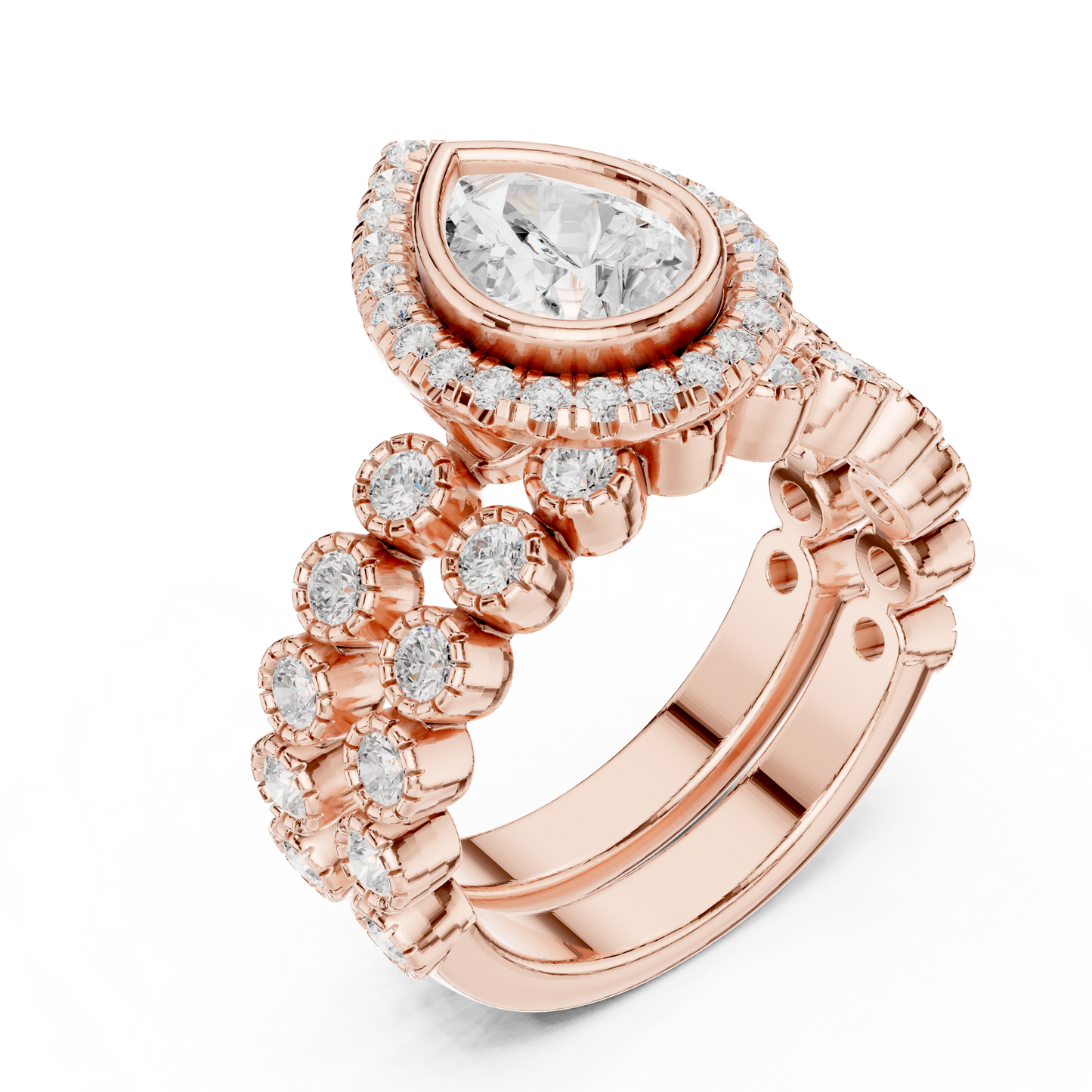 Mixed Shape Lab Grown Diamond Halo Ring