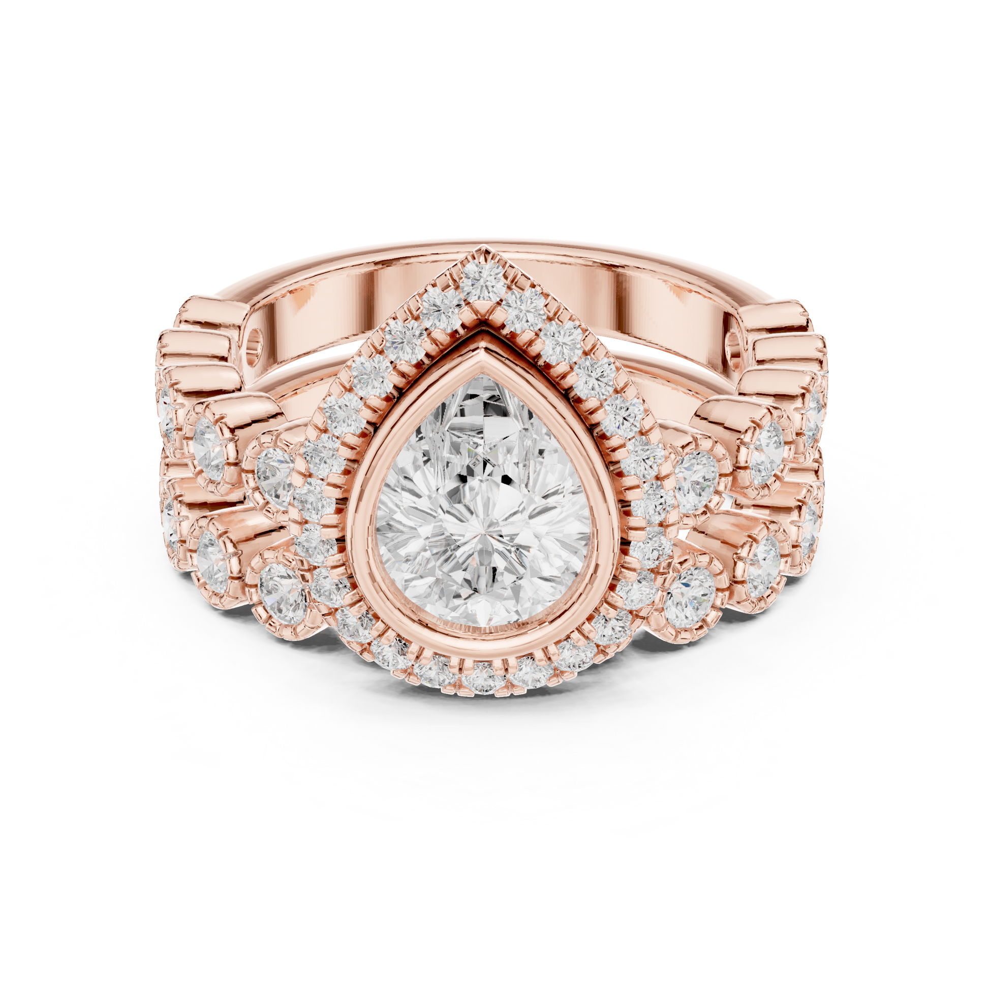 Mixed Shape Lab Grown Diamond Halo Ring