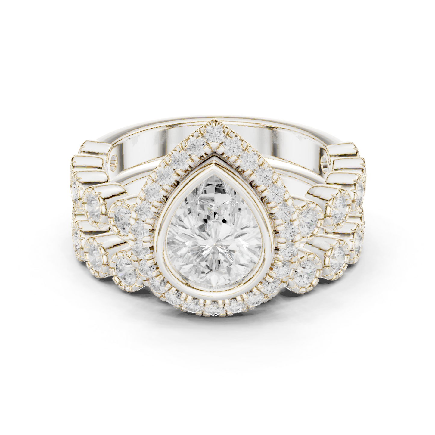 Mixed Shape Lab Grown Diamond Halo Ring